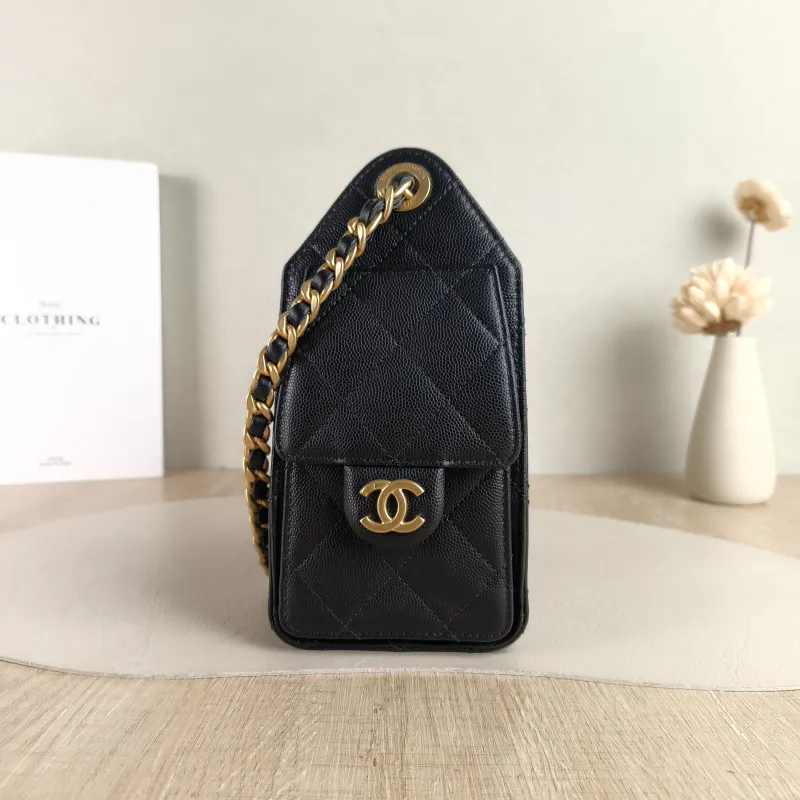 Chanel Shoulder Bag 25Bag Black Grained Calfskin Mini 20 × 12.5 × 22 cm — detail view 1 of 12