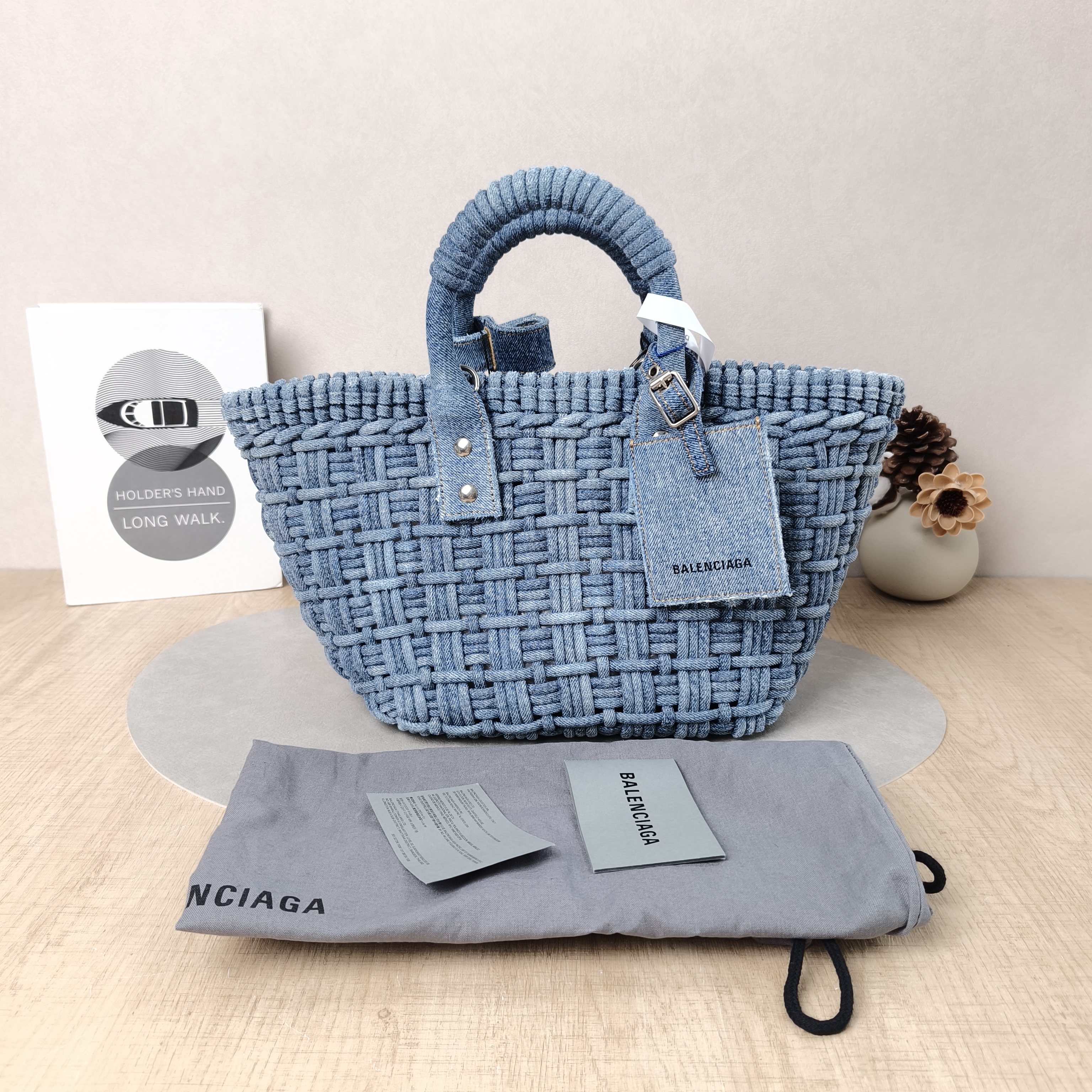 BALENCIAGA Top Handle Bag Bistro Basket Blue S 38 × 13 × 20 cm — cover view 2 of 6
