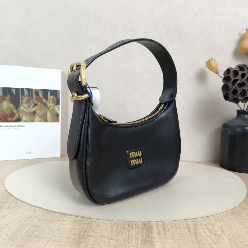 Miumiu Shoulder Bag Wander Hobo Black Calfskin Small20 × 6 × 17 cm — cover view 5 of 5