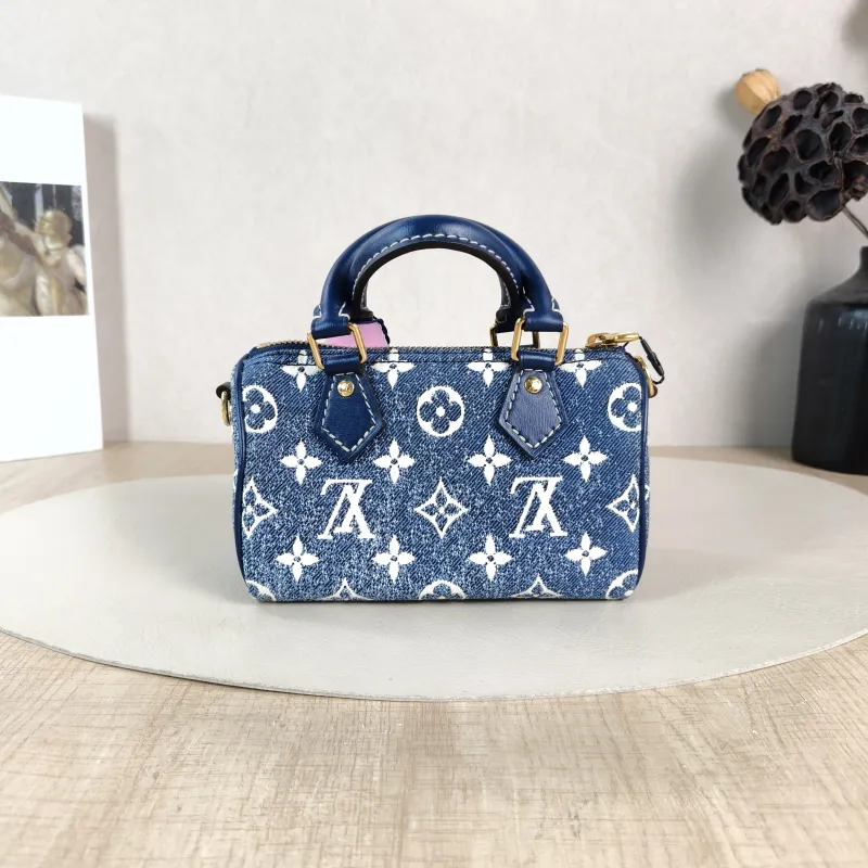 Louis Vuitton Crossbody Bag Speedy Nano Blue nano 16 × 7.5 × 10 cm