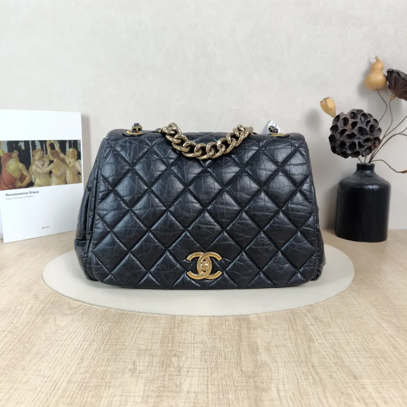 Chanel Crossbody Bagcf Collection Crossbody Bag Black Calfskin One Size32 × 14 × 23 cm