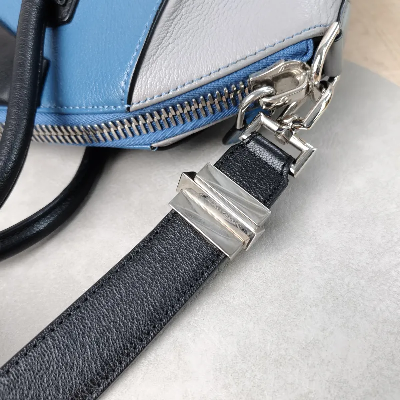 GIVENCHY Top Handle Bag tote Blue Grey Calfskin 33.5 × 18 × 28 cm — detail view 3 of 12