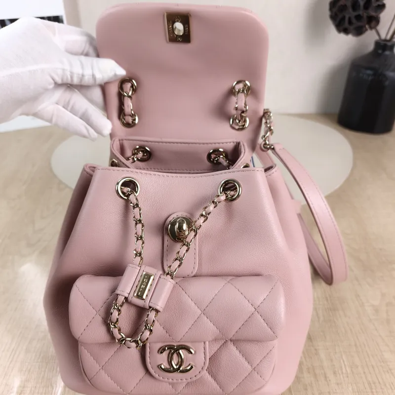 Chanel Backpack Duma Pink Calfskin Small 18 × 12 × 18.5 cm — detail view 7 of 11
