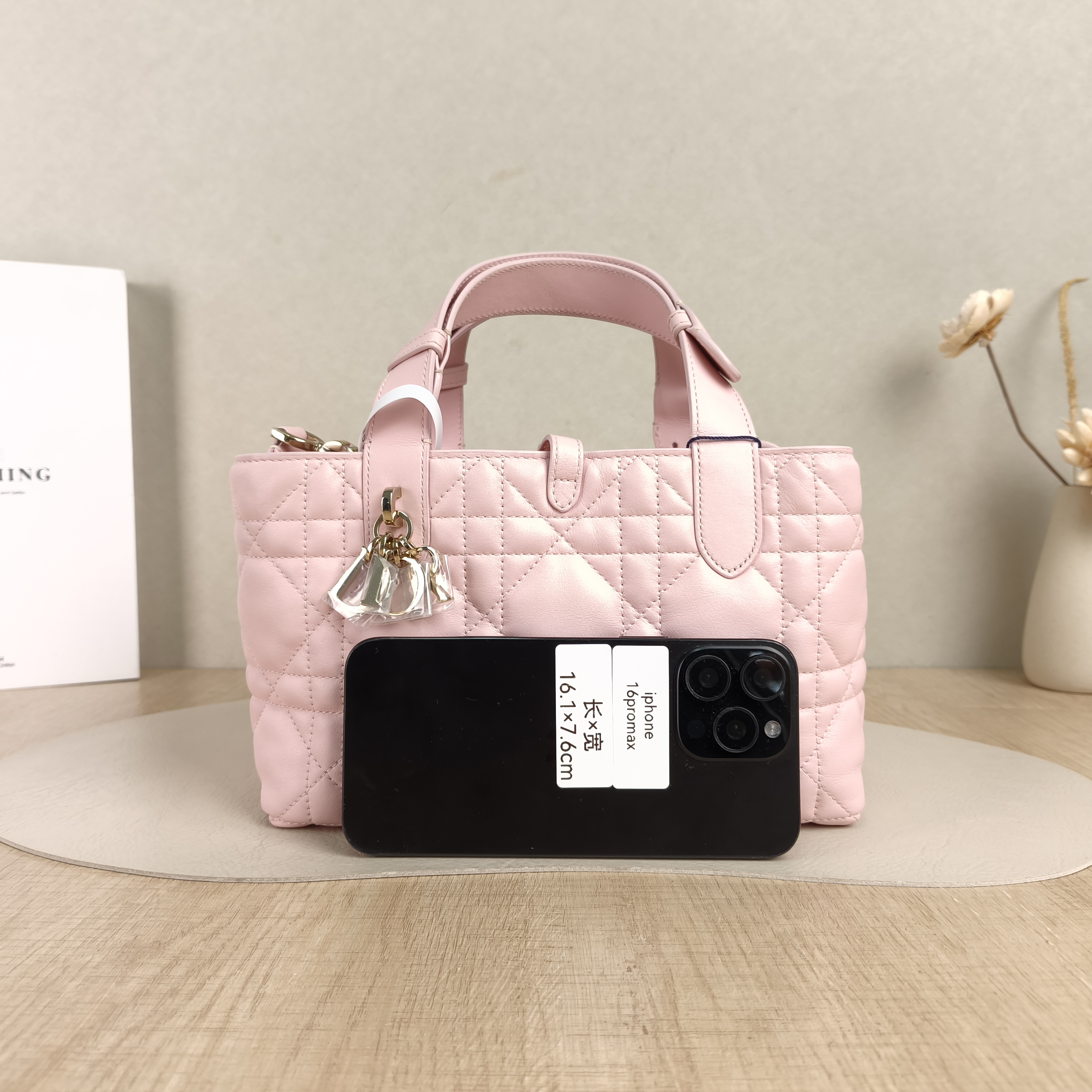 DIOR Top Handle Bag TOUJOURS Pink Calfskin Small23 × 12 × 15.5 cm — cover view 4 of 6