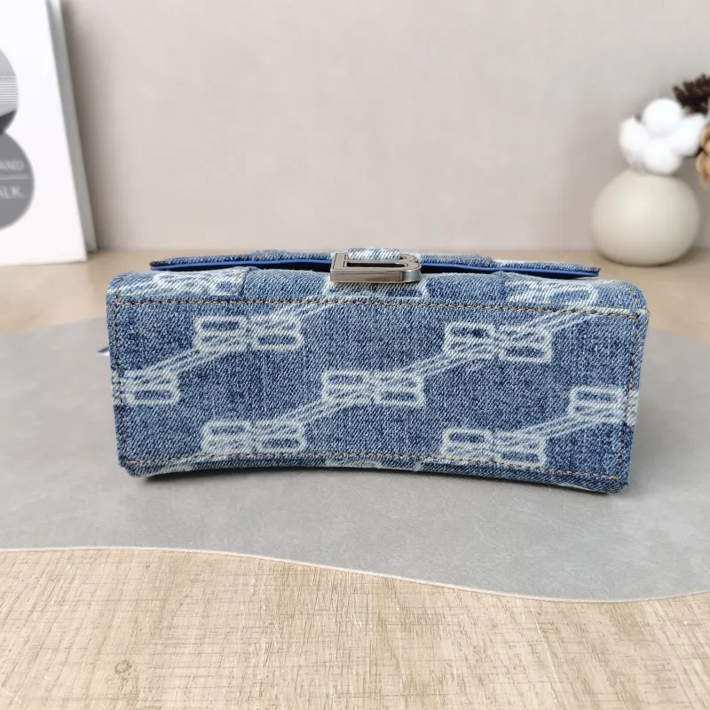 BALENCIAGA Crossbody Bag Hourglass Hourglass Bag Blue Mini 19 × 5 × 12 cm — cover view 3 of 5