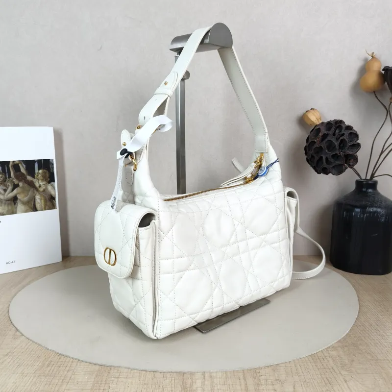 DIOR Crossbody Bag D-Dream White Lambskin Medium 28 × 10 × 16 cm — cover view 5 of 6