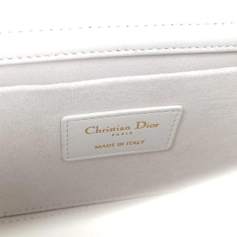 DIOR Shoulder Bag Lady D-Sire Red Embroidered White Red Calfskin Small 26 × 5 × 13 cm — detail view 10 of 14