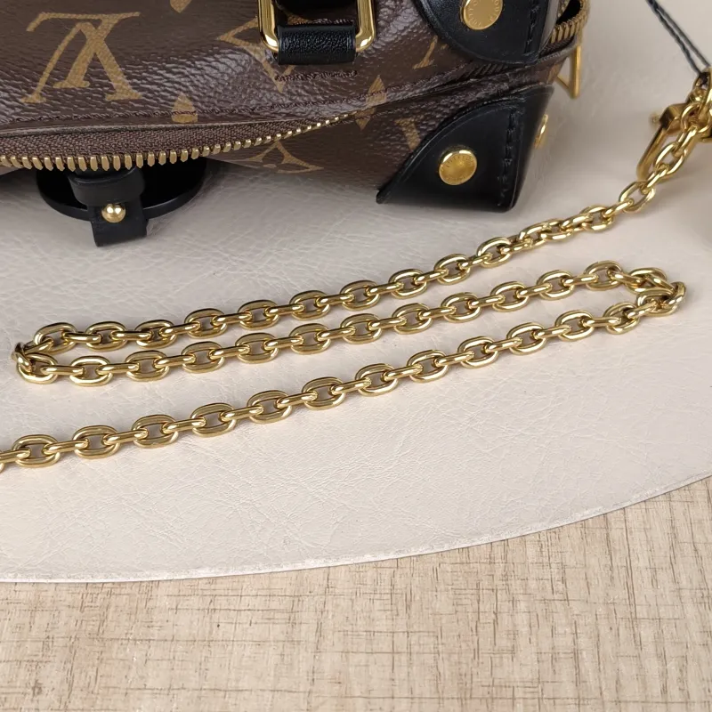 Louis Vuitton Crossbody Bag Petite Malle Souple Box Black PVC One Size20 × 7.5 × 14 cm — detail view 10 of 13