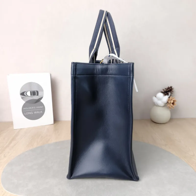 DIOR Shoulder Bag Book Tote Shoulder Strap Edition Blue Canvas · Calfskin Medium 36.5 × 16.5 × 28 cm — detail view 11 of 12