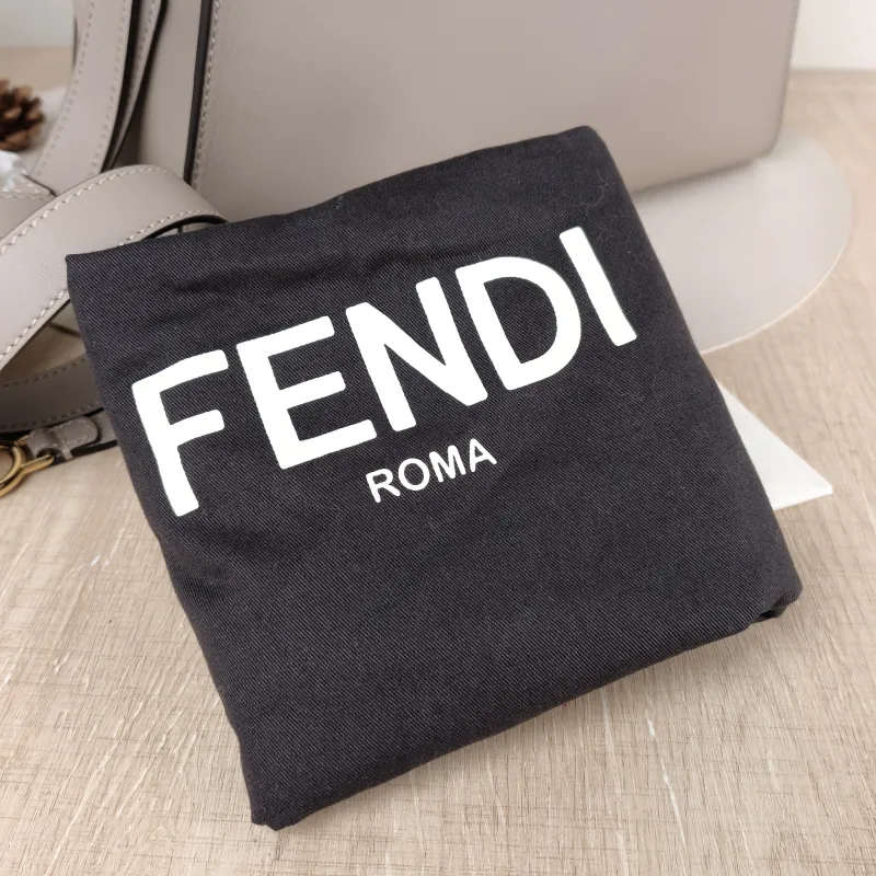 FENDI Top Handle Bag Peekaboo IS ee U Grey Calfskin Medium 33.5 × 13 × 25.5 cm — detail view 2 of 12