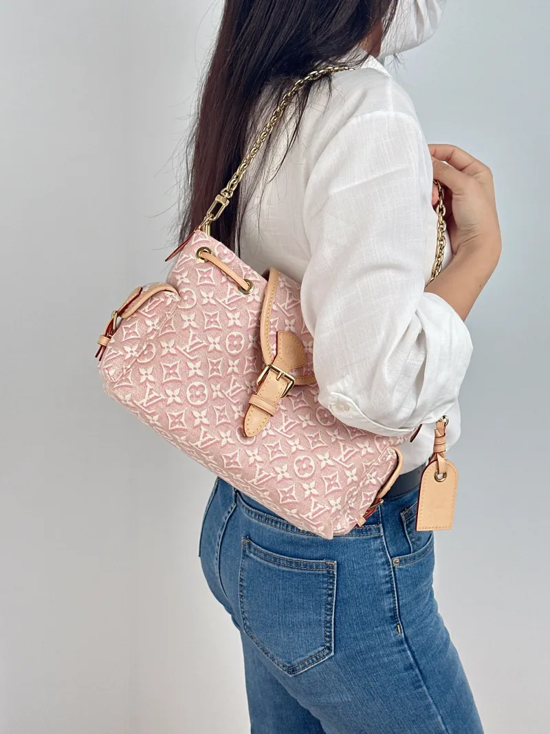 Louis Vuitton Shoulder Bag ODYSSÉE Pink Canvas Small 27 × 12 × 17 cm — on-model view 2 of 2