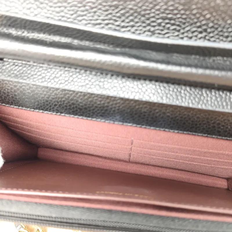 Chanel Crossbody Bag Classic Flap WOC CF WOCWOC Bag Black Grained Calfskin Mini 19.2 × 3.5 × 12.3 cm — detail view 2 of 11