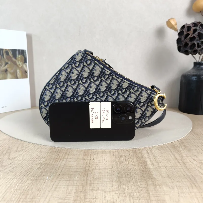DIOR Crossbody Bag Blue Canvas One Size20 × 2 × 17 cm — cover view 3 of 6