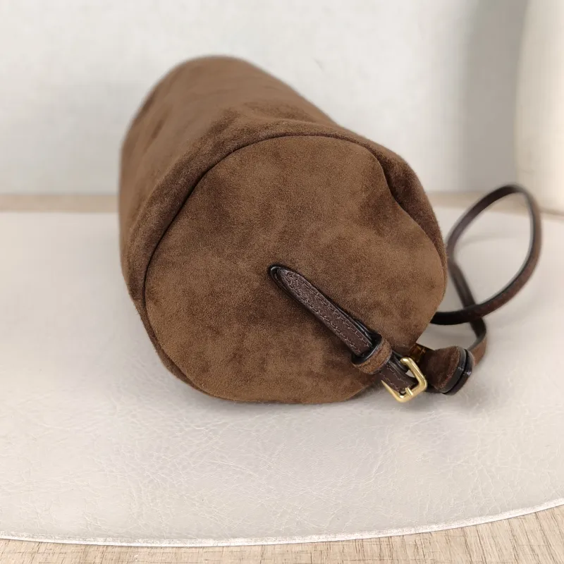 Miumiu Shoulder Bag logo Brown Suede One Size 22 × 9 × 9 cm — detail view 1 of 11