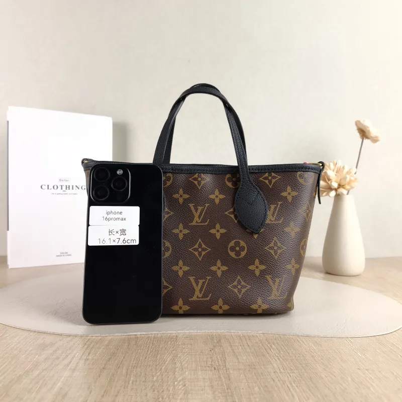 Louis Vuitton Crossbody Bag NEVERFULL INSIDE OUT BB Black PVC · Calfskin BB 26.5 × 11 × 16.5 cm — cover view 4 of 5