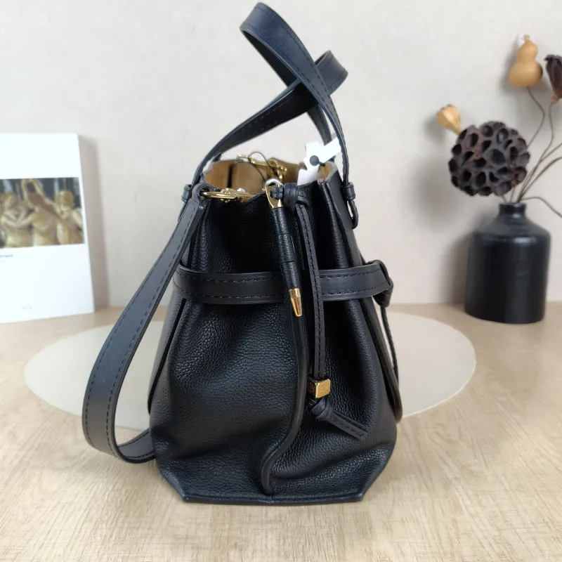 LOEWE Crossbody Baggate handbag Top Handle Bag Black Calfskin Small30 × 12 × 23.5 cm — detail view 5 of 12