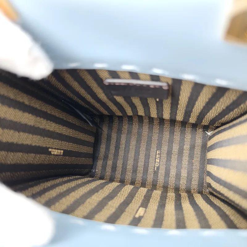 FENDI Crossbody Bag sunshine Blue Calfskin Mini 13 × 6.5 × 18 cm — detail view 4 of 11