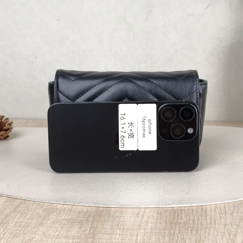 GUCCI Crossbody Bag GG Marmont So Black Marmont So Black Black CC alfskin Mini 16.5 × 5 × 10 cm — cover view 5 of 6