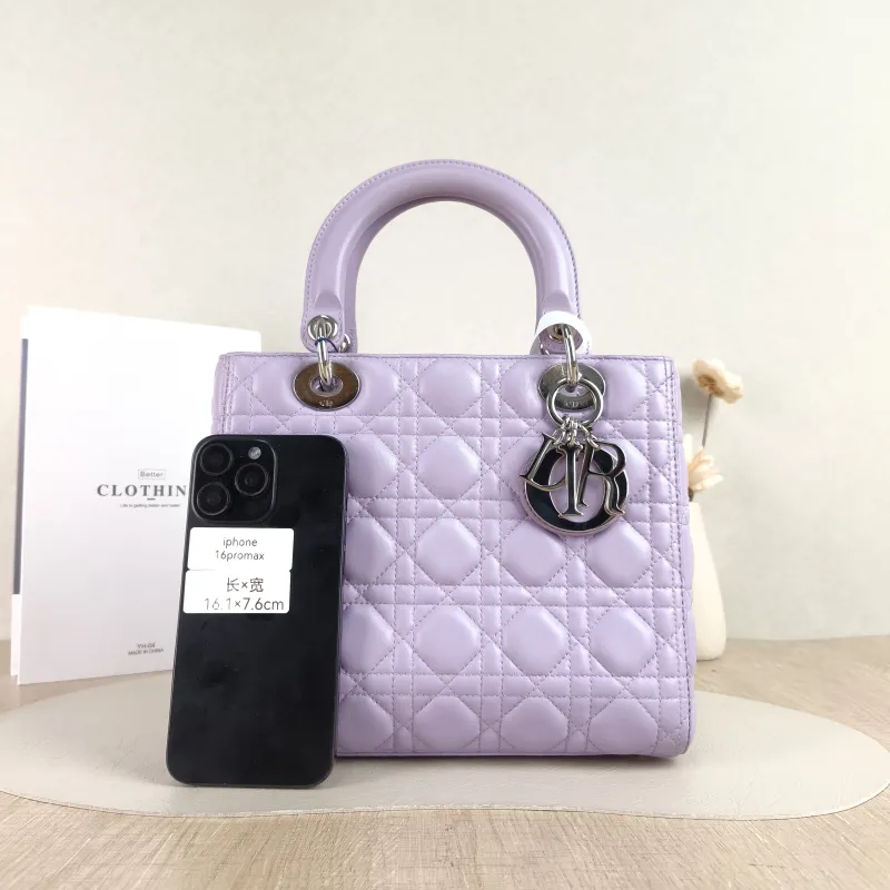 DIOR Top Handle Bag Lady Lady Dior Bag Calfskin Medium 24 × 12 × 21 cm — cover view 2 of 5