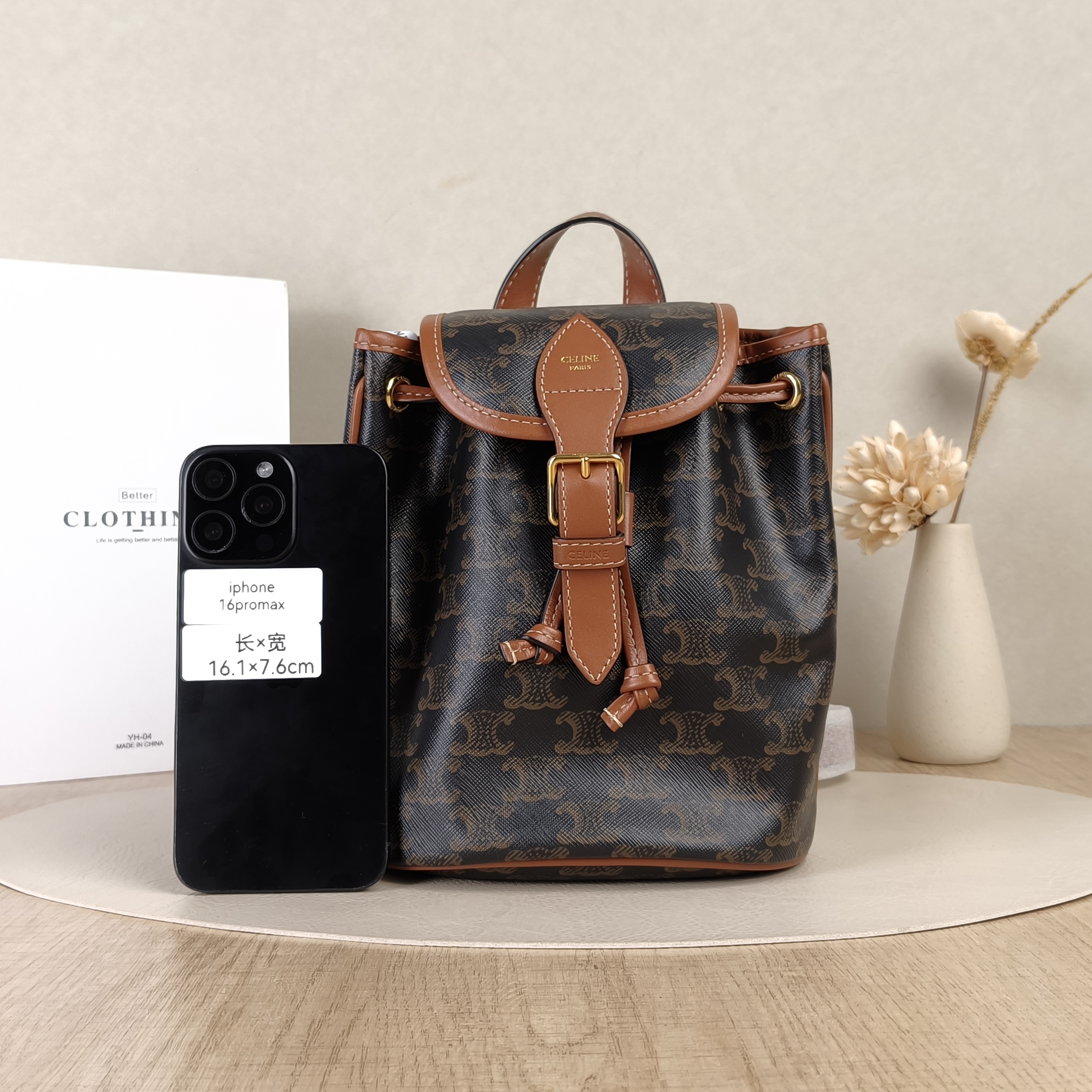 CELINE Backpack FOLCO Backpack Monogram PV Cmini17 × 10 × 20 cm — cover view 4 of 5