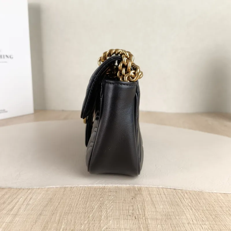 GUCCI Crossbody Bag GG Marmont Small Marmont 22 Black CC alfskin Small 22 × 6 × 13 cm — detail view 2 of 11