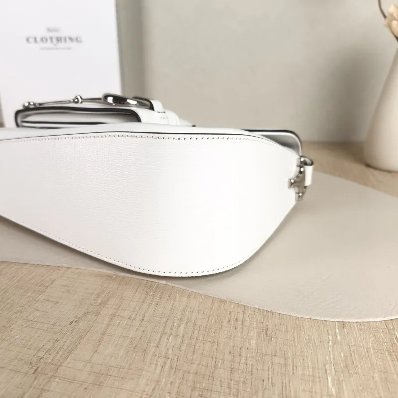 GUCCI Shoulder Bag Horsebit 1955 Horsebit Horsebit Shoulder Bag White Calfskin Small 26.5 × 8 × 17 cm — detail view 11 of 12