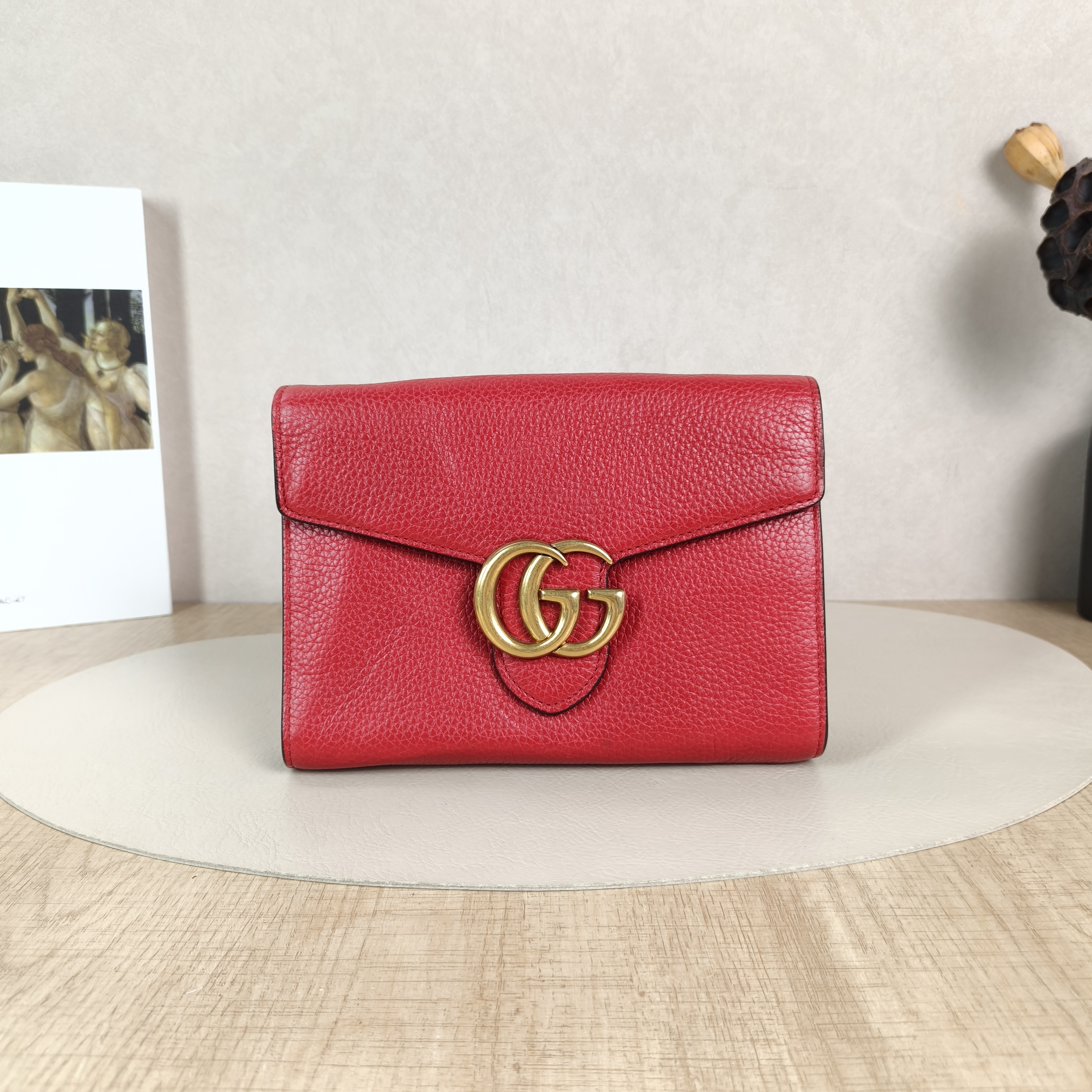 GUCCI Crossbody Bag g Collection Red Calfskin Small20 × 9 × 16 cm