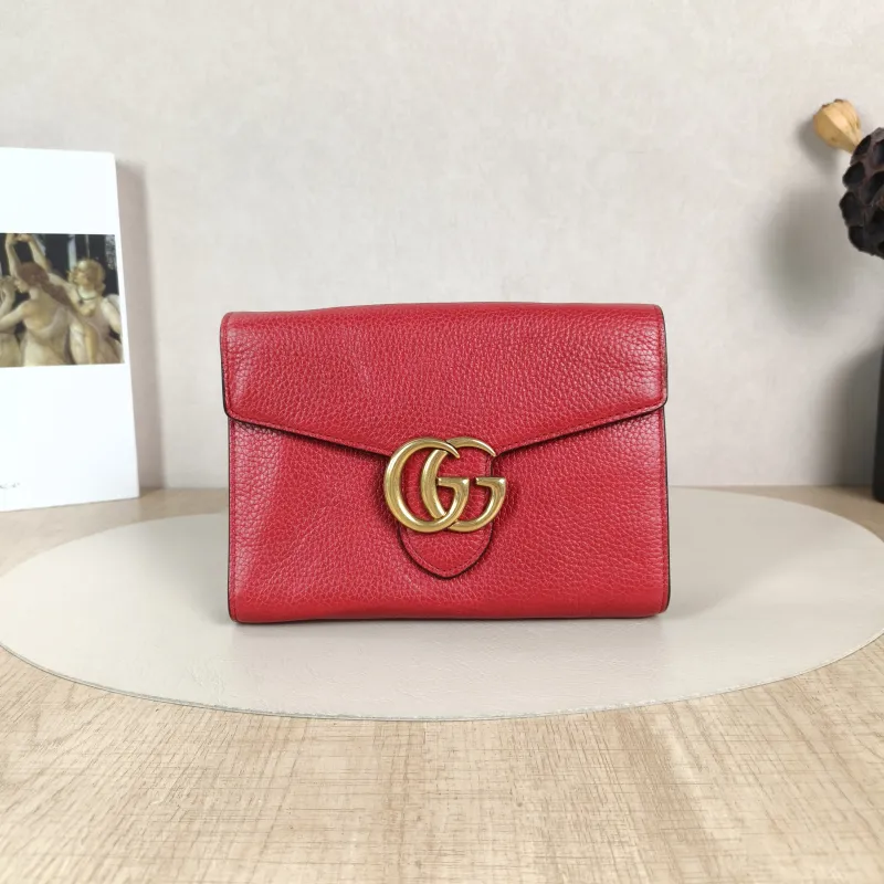 GUCCI Crossbody Bag g Collection Red Calfskin Small20 × 9 × 16 cm