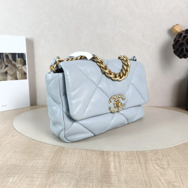 Chanel Crossbody Bag 19Bag Blue SL ambskin Small 26 × 9 × 16 cm — cover view 3 of 6