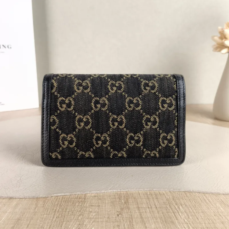 GUCCI Crossbody Bag Dionysus Black Monogram Canvas Mini 16.5 × 4.5 × 10 cm — cover view 3 of 5