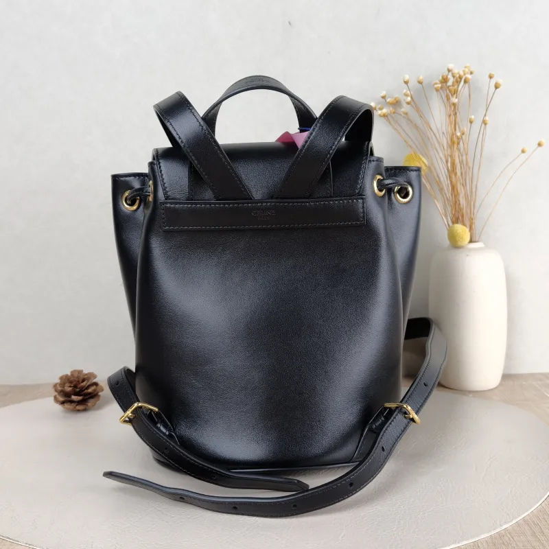 CELINE Backpack BONNIE Backpack Black Calfskin One Size 18 × 13 × 25 cm — cover view 5 of 5