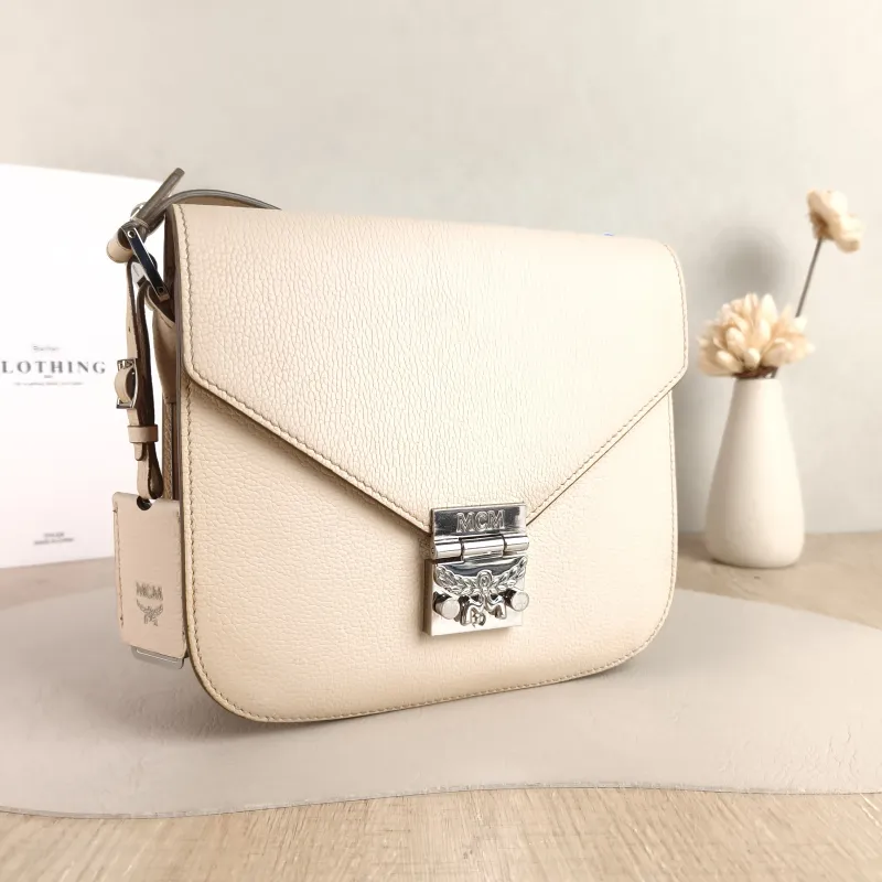 MCM Crossbody Bag Crossbody Bag Beige Calfskin 21 × 7 × 19 cm — cover view 2 of 5