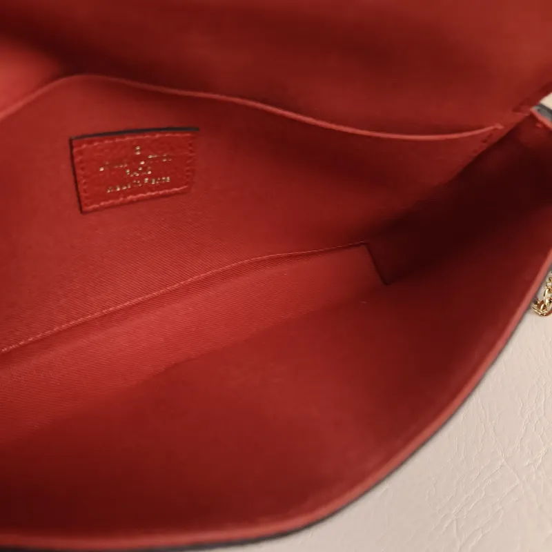 Louis Vuitton Crossbody Bag Pochette Félicie Red Calfskin Small 21 × 3 × 12 cm — detail view 10 of 13