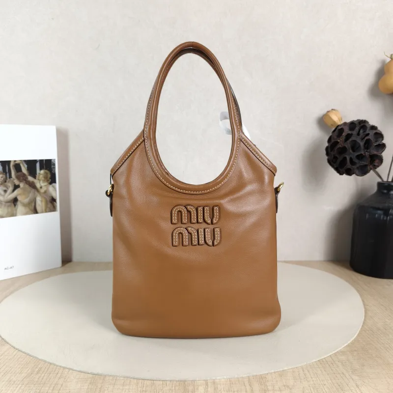 Miumiu Shoulder Bag IVY Tote Shopping Tote CC alfskin Mini 20*24