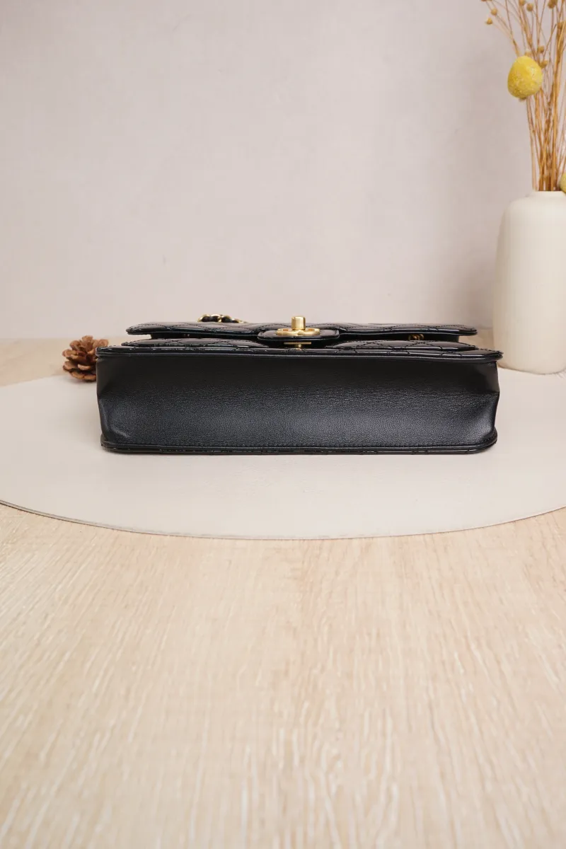 Chanel 25b Shoulder Crossbody Bag Black Patent Leather Microchip Edition · Dust Bag · 25 × 6 × 17 cm — cover view 4 of 7
