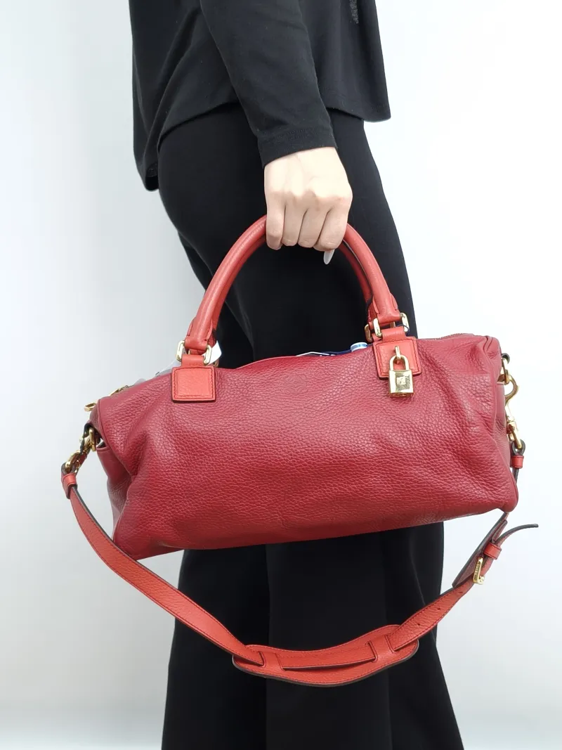 LOEWE Top Handle Bag Top Handle Bag Red Calfskin One Size34 × 16 × 18 cm — on-model view 3 of 3