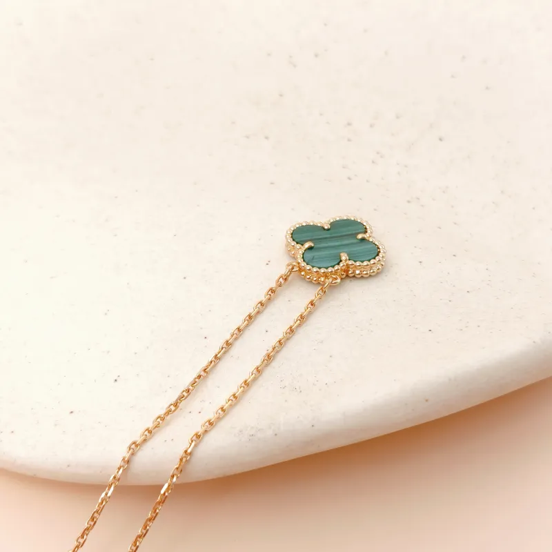 Van Cleef & Arpels Necklace Alhambra Alhambra Collection Yellow Gold 18KY ellow Gold Malachite Vintage Small 41cm — cover view 10 of 14