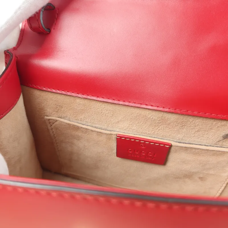 GUCCI Crossbody Bag Sylvie Edition Red Calfskinmini20 × 8 × 14 cm — detail view 8 of 12