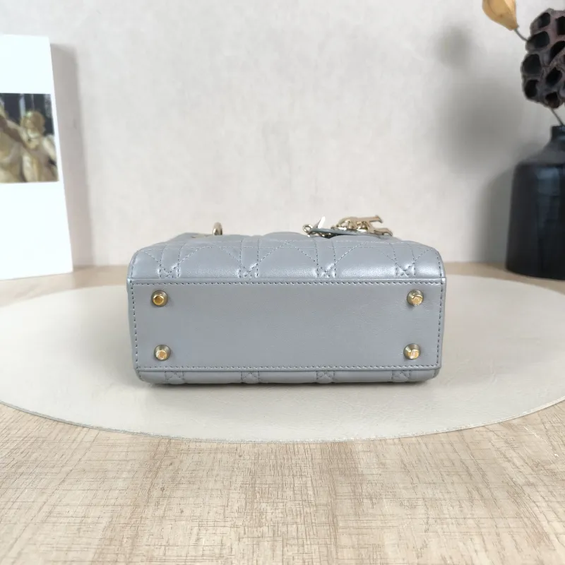 DIOR Crossbody Bag Lady Lady Dior Bag Grey Lambskinmini17 × 7 × 15 cm — cover view 5 of 5