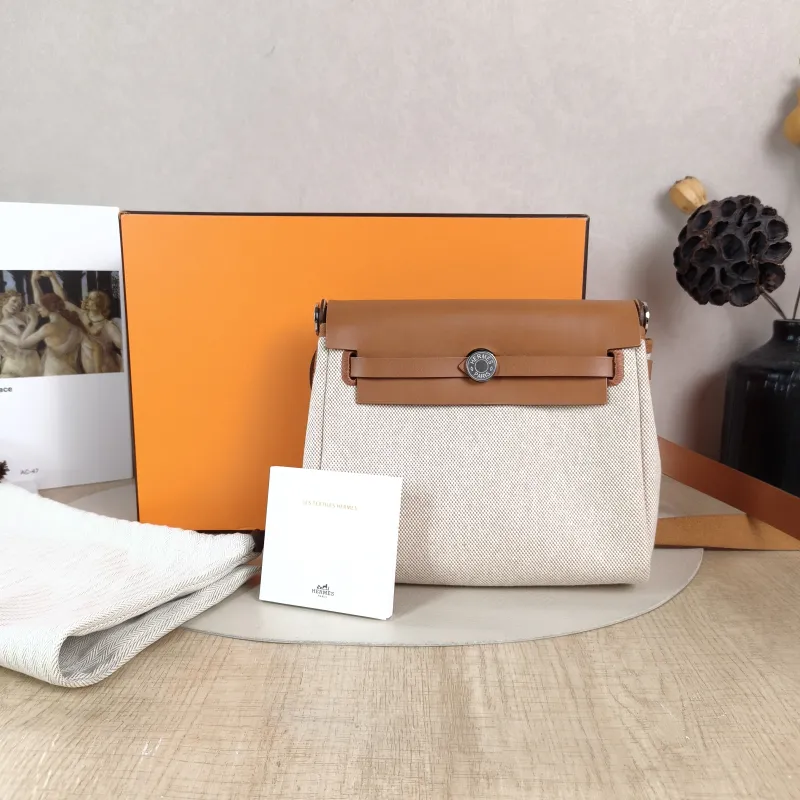 Hermès Shoulder Bag Herbag Zip 20 Berliner Canvas Canvas Mini 20 × 7 × 17 cm G — cover view 2 of 6