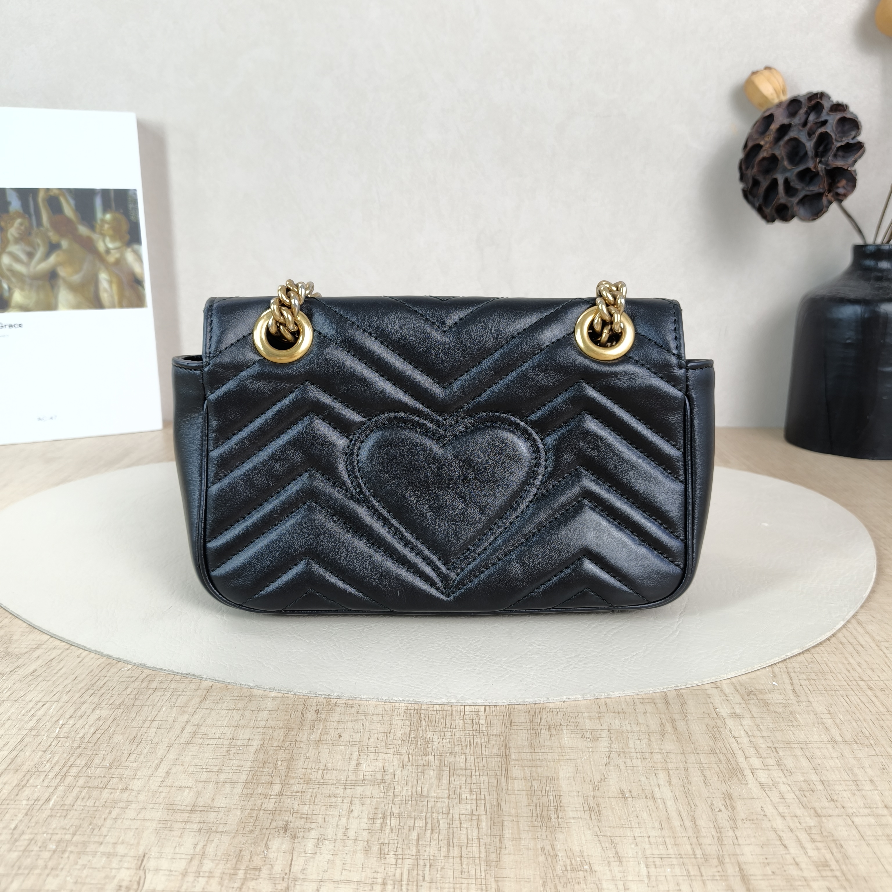 GUCCI Crossbody Bag GG Marmont Small Marmont 22Black CC alfskin Small22 × 6 × 13 cm — cover view 4 of 5
