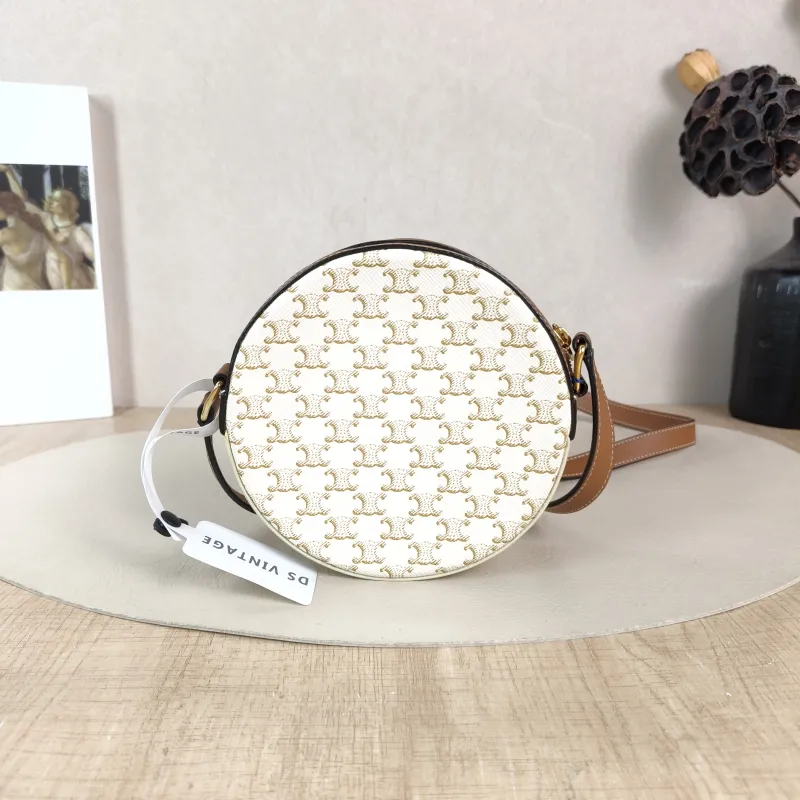 CELINE Crossbody Bag Triomphe White PVC Mini 13.5 × 4 × 13.5 cm — cover view 4 of 5