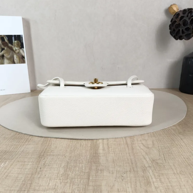 Chanel Shoulder Bag 26p preppy coco White Grained Calfskin Small 22 × 7 × 15 cm — cover view 5 of 6
