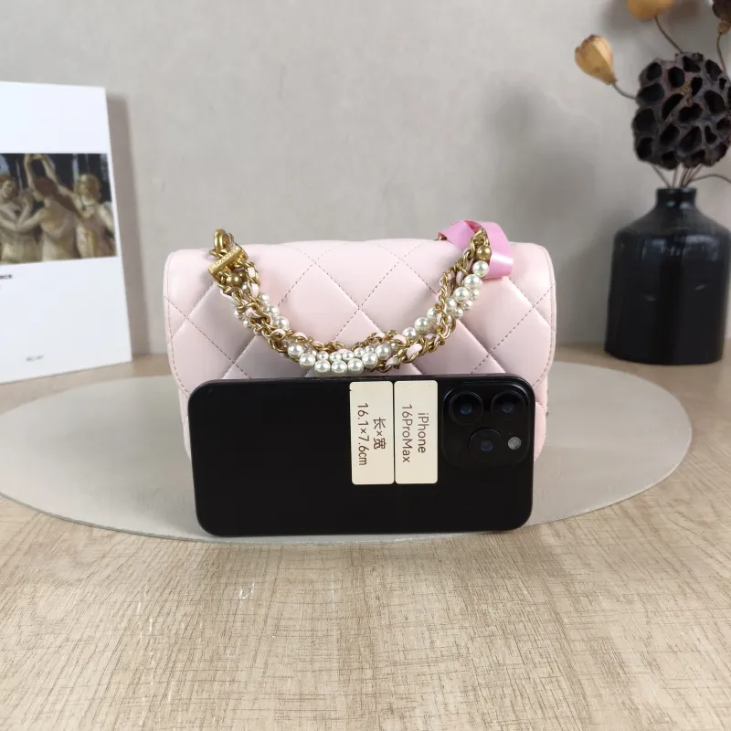 Chanel Crossbody Bag 24a Pearl Pink Lambskin Mini 19 × 7 × 13 cm — cover view 2 of 5