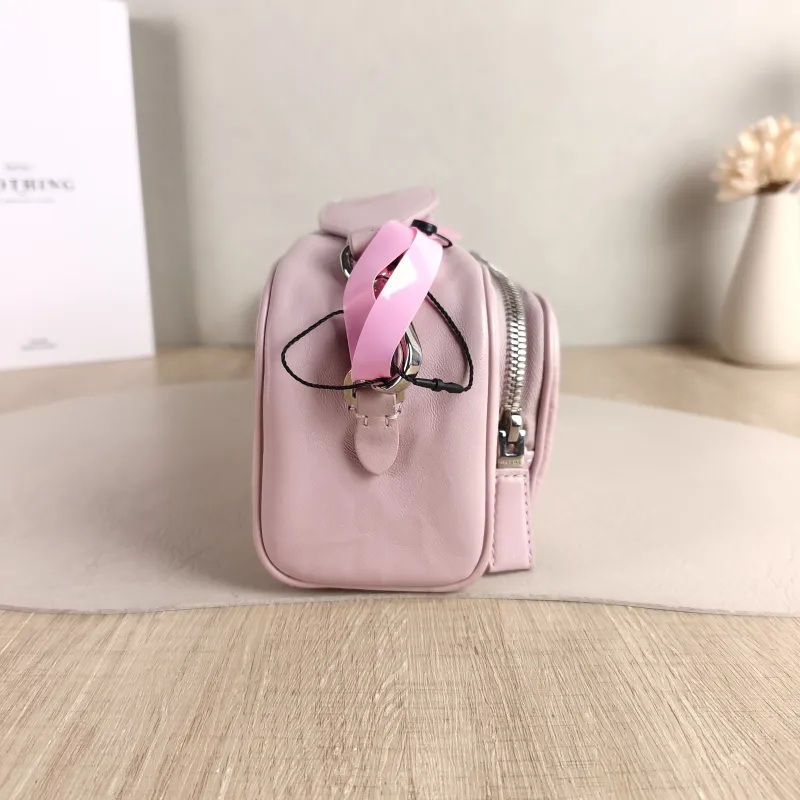 PRADA Crossbody Bag Camera Bag Pink Lambskin One Size 23 × 7 × 10 cm — detail view 6 of 13