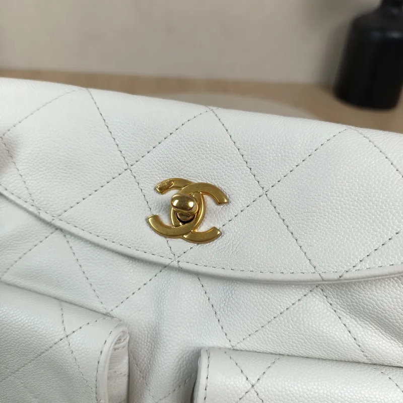 Chanel Shoulder Bag supple twins White Grained Calfskin Small24.5 × 5 × 19 cm — detail view 8 of 15