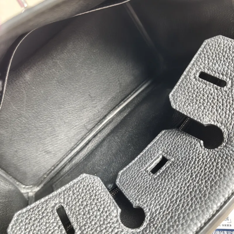 Hermès Top Handle Bag Birkin 25 Silver-Tone Hardware 89Black Silver-Tone Hardware Togo Calfskin Small 25 × 13 × 20 cm G — detail view 6 of 11
