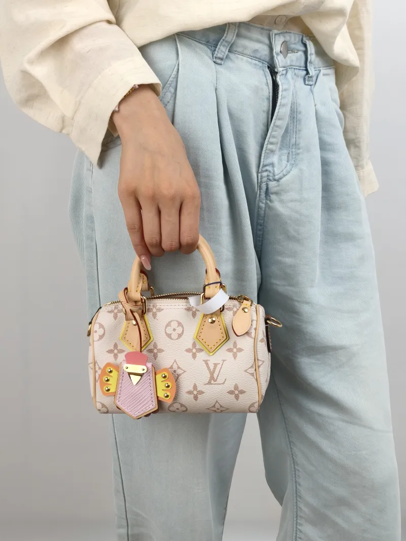 Louis Vuitton Crossbody Bag Speedy Nano PVC nano 16 × 7.5 × 10 cm — on-model view 1 of 2
