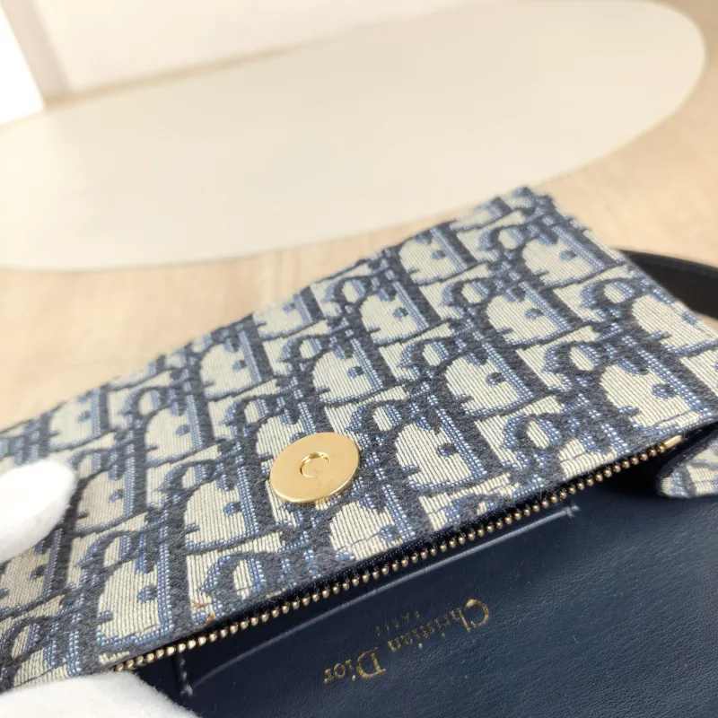 DIOR Belt Bag Saddle Belt Bag Blue Canvas One Size 17 × 3.5 × 10.5 cm — detail view 8 of 11