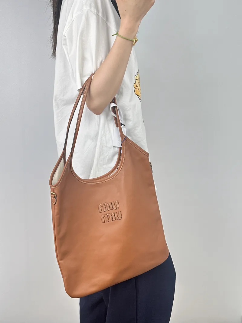 Miumiu Shoulder Bag IVY Tote Shopping Tote CC alfskin Medium35*40 — on-model view 1 of 2